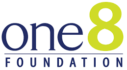 One8 Foundation Logo, purple title text with a yellow 8.